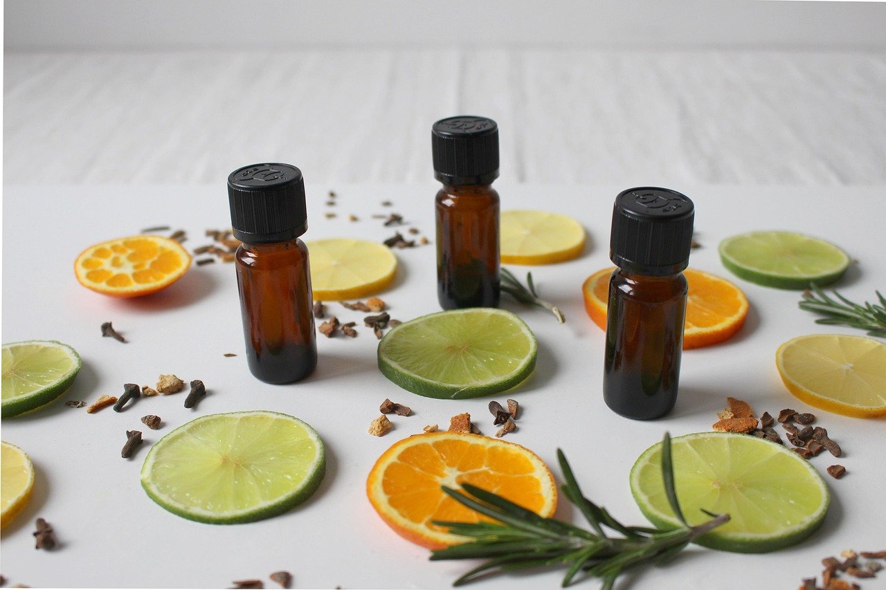 natural cosmetics, fragrance, lemon, orange, lime, spices, spicy, beauty, cosmetics, nature, plant, summer, macro, glass, brown glass, essential oils, fragrance oil, close up, rosemary, cosmetics, essential oils, essential oils, essential oils, essential oils, essential oils, rosemary, rosemary, rosemary